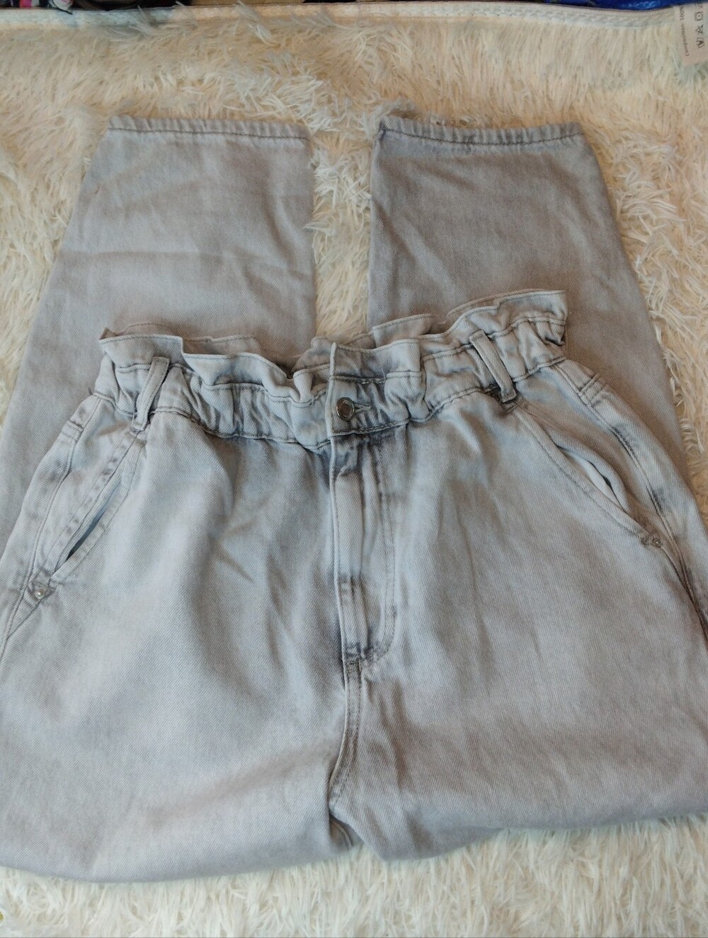 Zara Baggy Paper-bag Jeans Size 10 - Picture 8 of 13